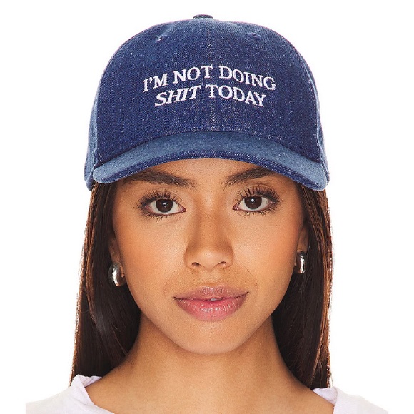 Lovers + Friends Accessories - Lovers & Friends “Not Doing Sh*t Today” Denim Hat